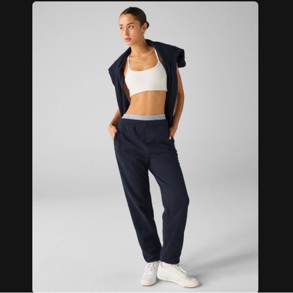 Beyond Yoga Pants - Beyond Yoga Dark Navy Luxe Fleece Sweatpants